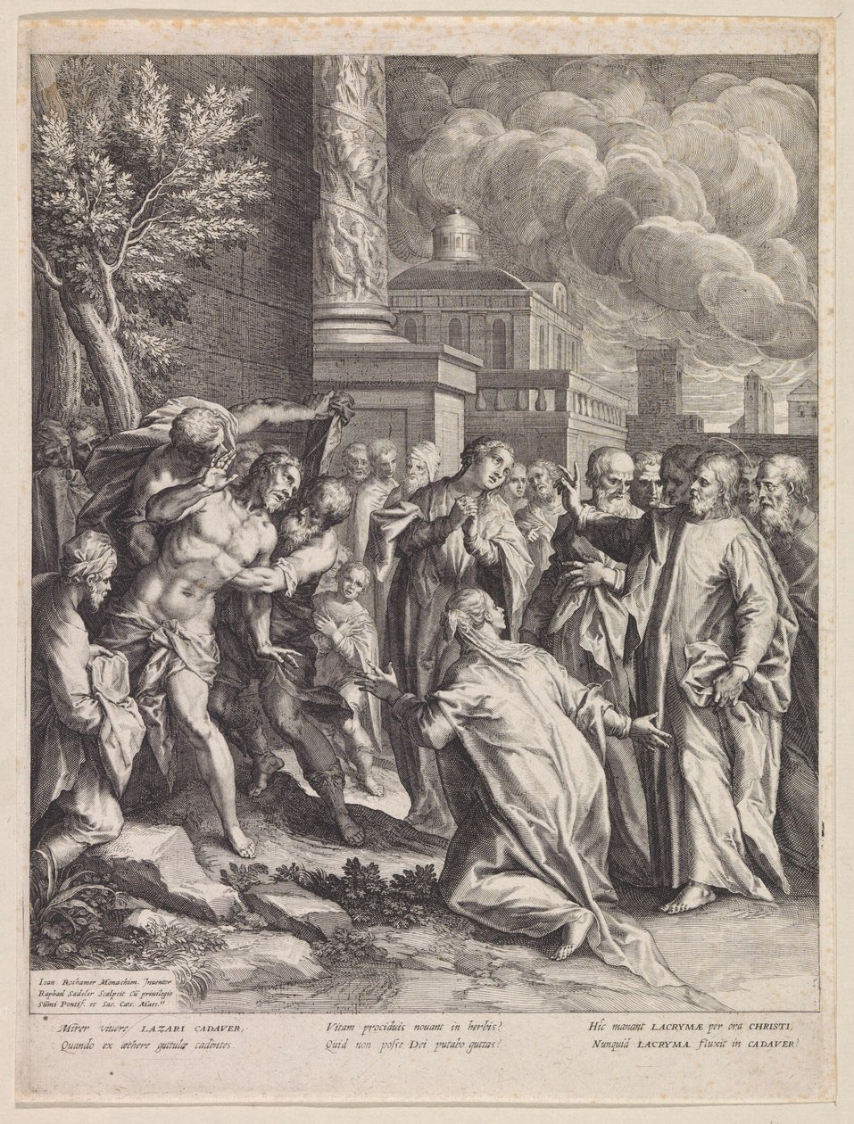 Wskrzeszenie Łazarza autorstwa Raphaël Sadeler (I)