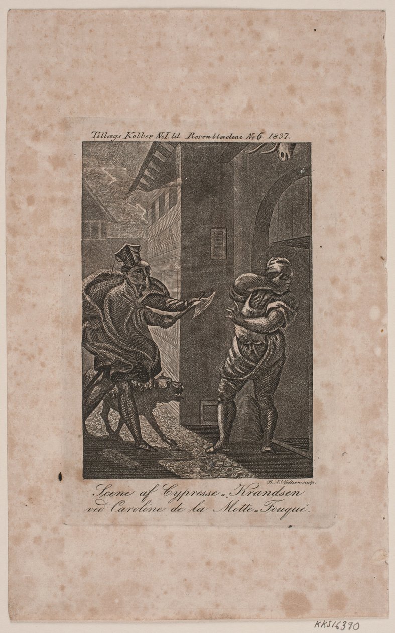Scena autorstwa Cypresse-Knudsena. Dodatkowa miedź dla Rosenbladene nr 6, 1837 autorstwa Rasmus Nicolai Nielsen