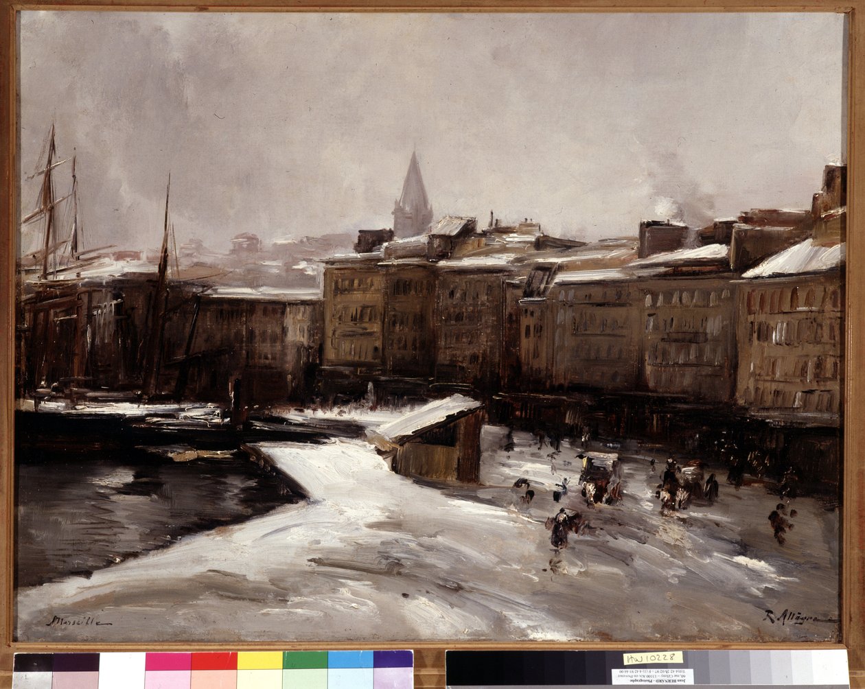 Quai du port, Marsylia, pod śniegiem Obraz Raymonda Allegre (1857-1933) Wymiary 56x74 cm. Obowiązkowa wzmianka: Regards de Provence Marseille Foundation collection autorstwa Raymond Allegre