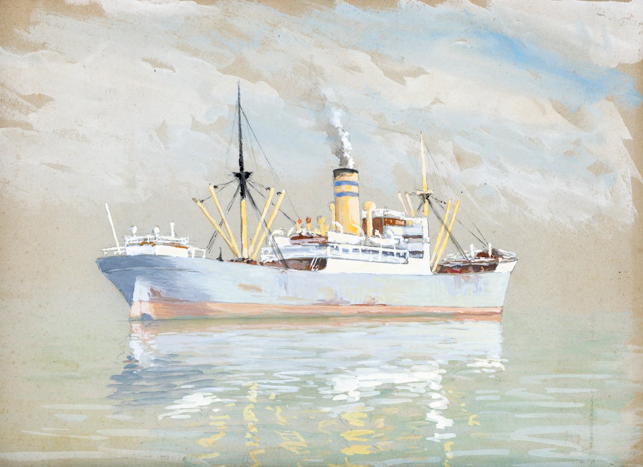 Ładunek na ujściu rzeki Gironde (gwasz na papierze) autorstwa Raymond Bonnefon