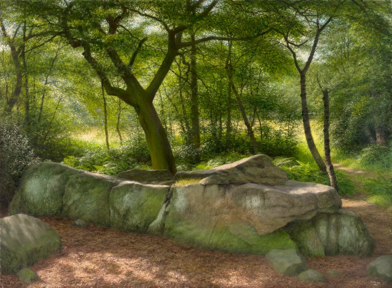 Adel Crags: wspaniały wrześniowy poranek, 2001 (olej na płycie) autorstwa Raymond Booth