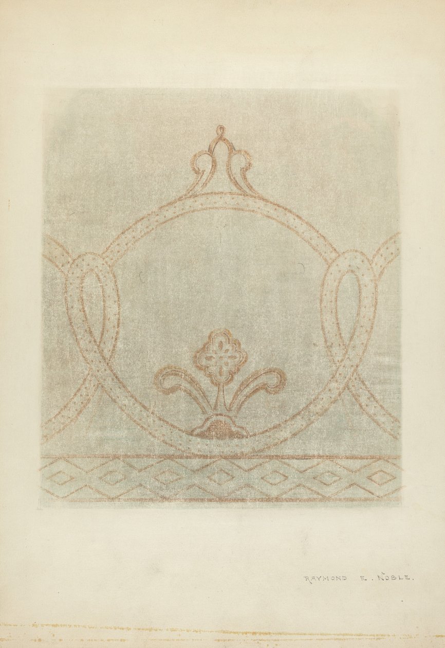 Malowidło ścienne Rysunek renowacji, ok. 1930 r. 1940. autorstwa Raymond E. Noble