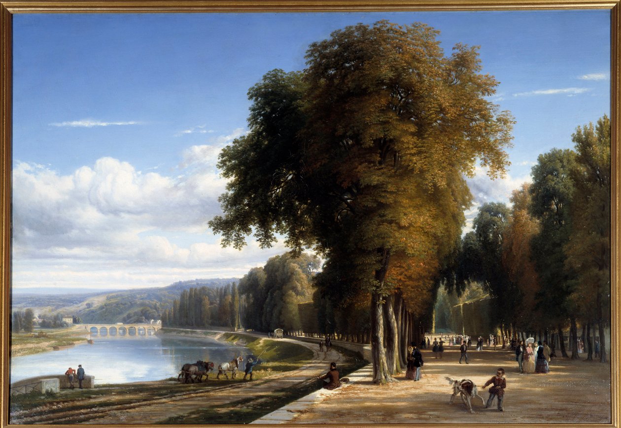Spacer do Saint Cloud Park Obraz Raymonda Esbrata (1809-1856) 1850 Roanne. Musee Joseph Dechelette - Spacer po parku Saint Cloud. Obraz Raymonda Esbrata (1809-1856) autorstwa Raymond Esbrat