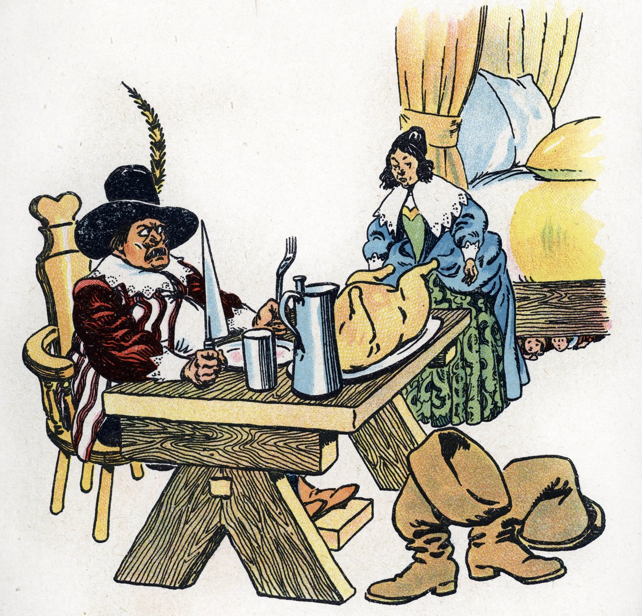 Ilustracja "Le Petit Poucet" do Baśni Charlesa Perraulta (ilustracja) około 1920 r. autorstwa Raymond de la Neziere