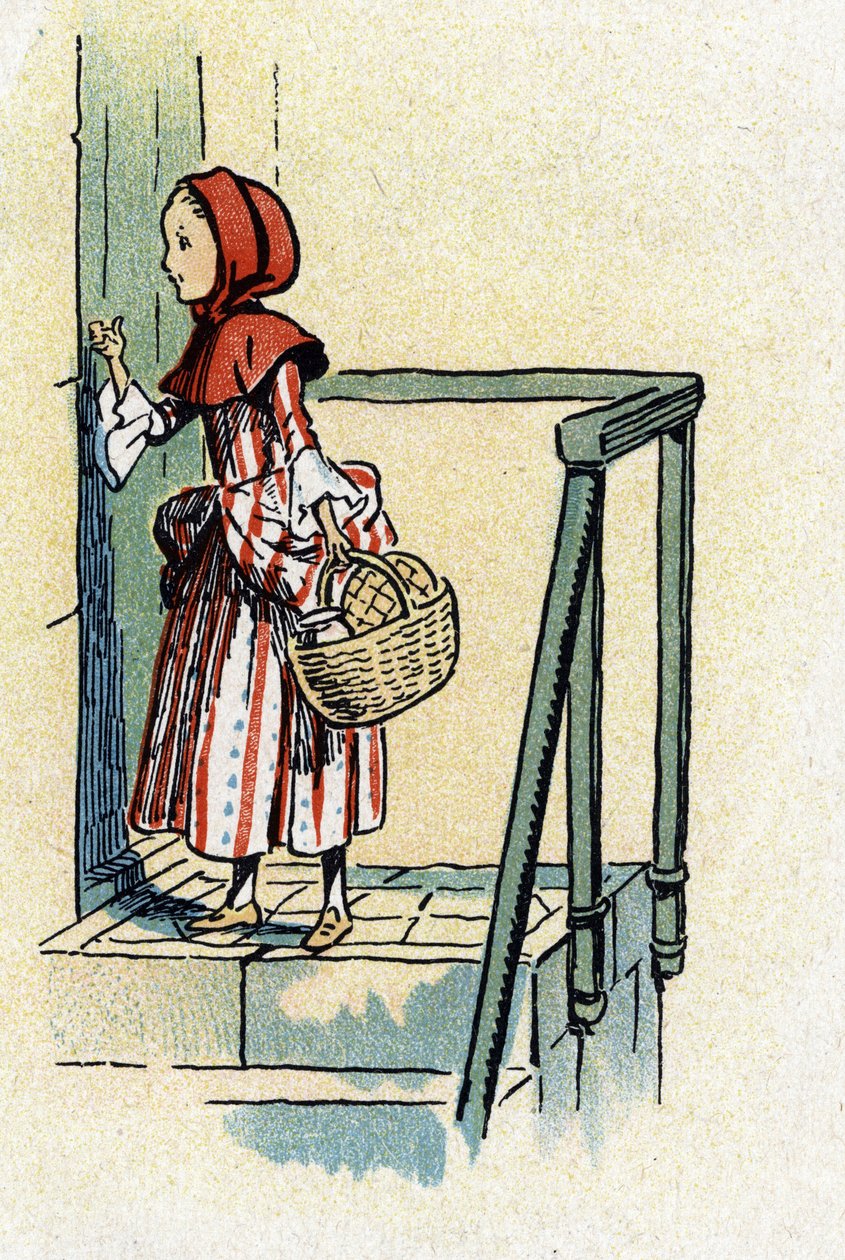 "Czerwony Kapturek" z baśni Charlesa Perraulta (ilustracja) około 1920 r. autorstwa Raymond de la Neziere