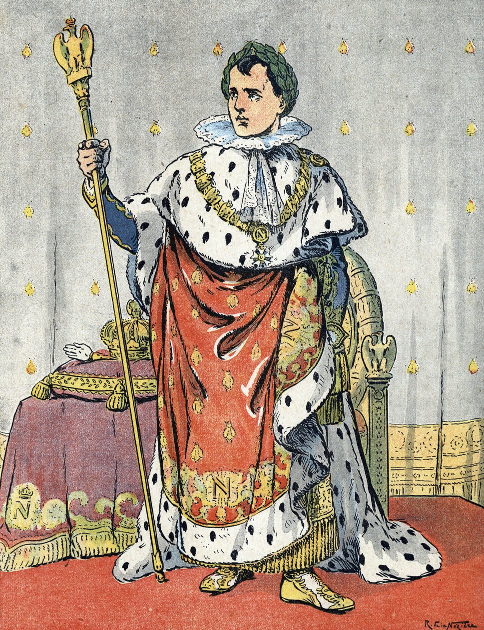 Portret cesarza Napoleona I (1769-1821) Ilustracja Raymonda de Neziere w "Our-Glory-Nationals" 1920 Kolekcja prywatna autorstwa Raymond de la Neziere