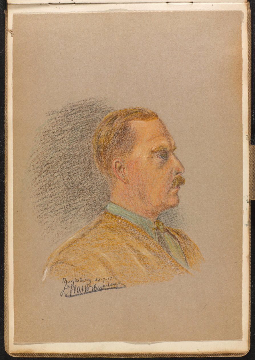 Portret oficera brytyjskiego, lipiec 1915 (rysunek) autorstwa Reginald Copleston Bond