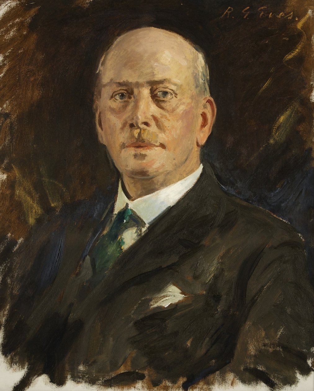 WJ Warley, Esq., Senior Assistant Official Receiver of Bristol (olej na płótnie) autorstwa Reginald Grenville Eves