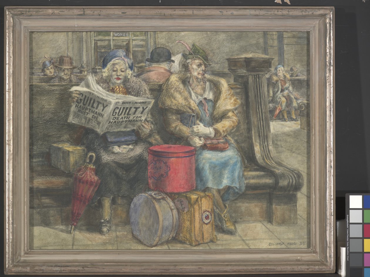 Hauptmann musi umrzeć (tempera jajowa na masonicie) autorstwa Reginald Marsh