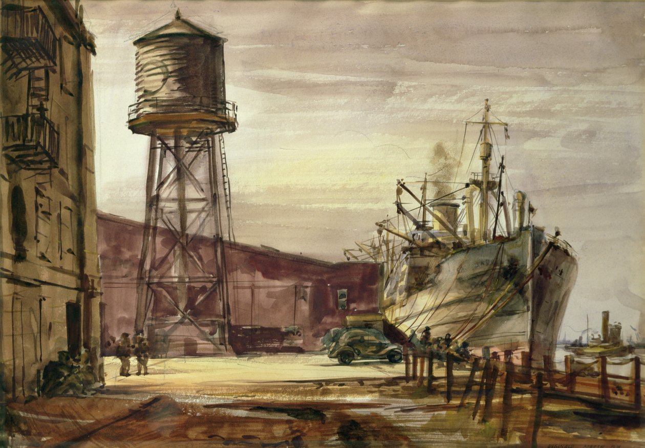 Port (akwarela na papierze) autorstwa Reginald Marsh