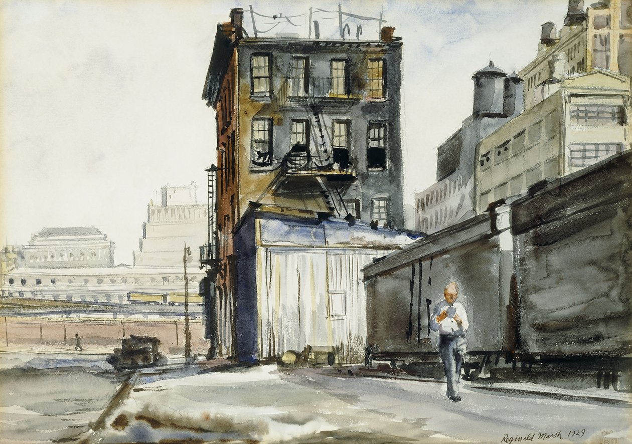 Trainyards, Nowy Jork autorstwa Reginald Marsh