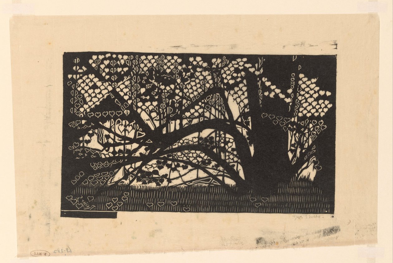 Drzewo z liśćmi w kształcie serca autorstwa Reijer Stolk (signed by artist)