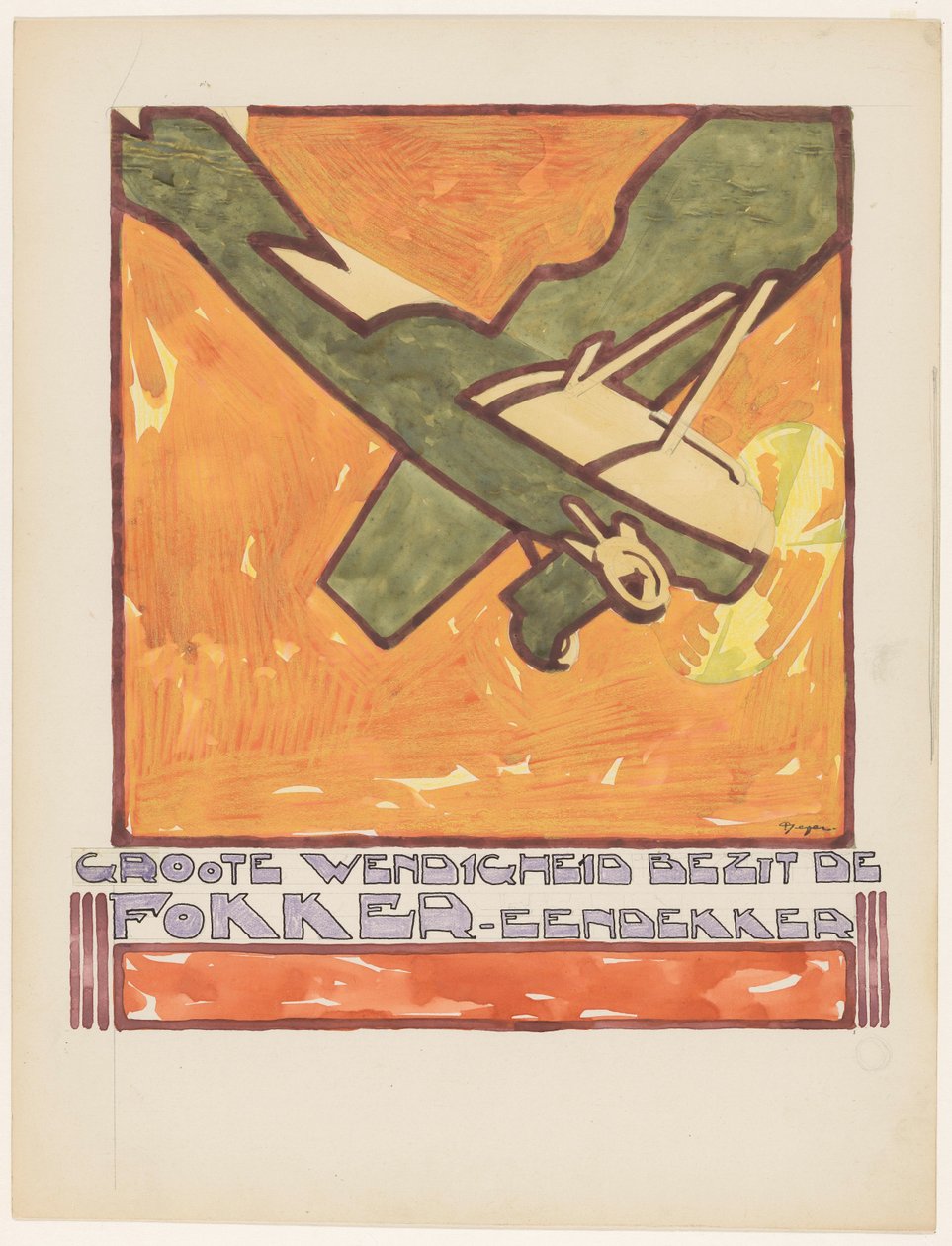Jednopłatowiec Fokker ma świetną zwrotność (oryginalny tytuł na obiekcie) autorstwa Reijer Stolk