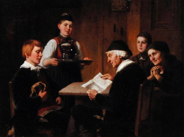 List wprowadzający, ok. 1880 (olej na panelu) autorstwa Reinhard Sebastian Zimmerman