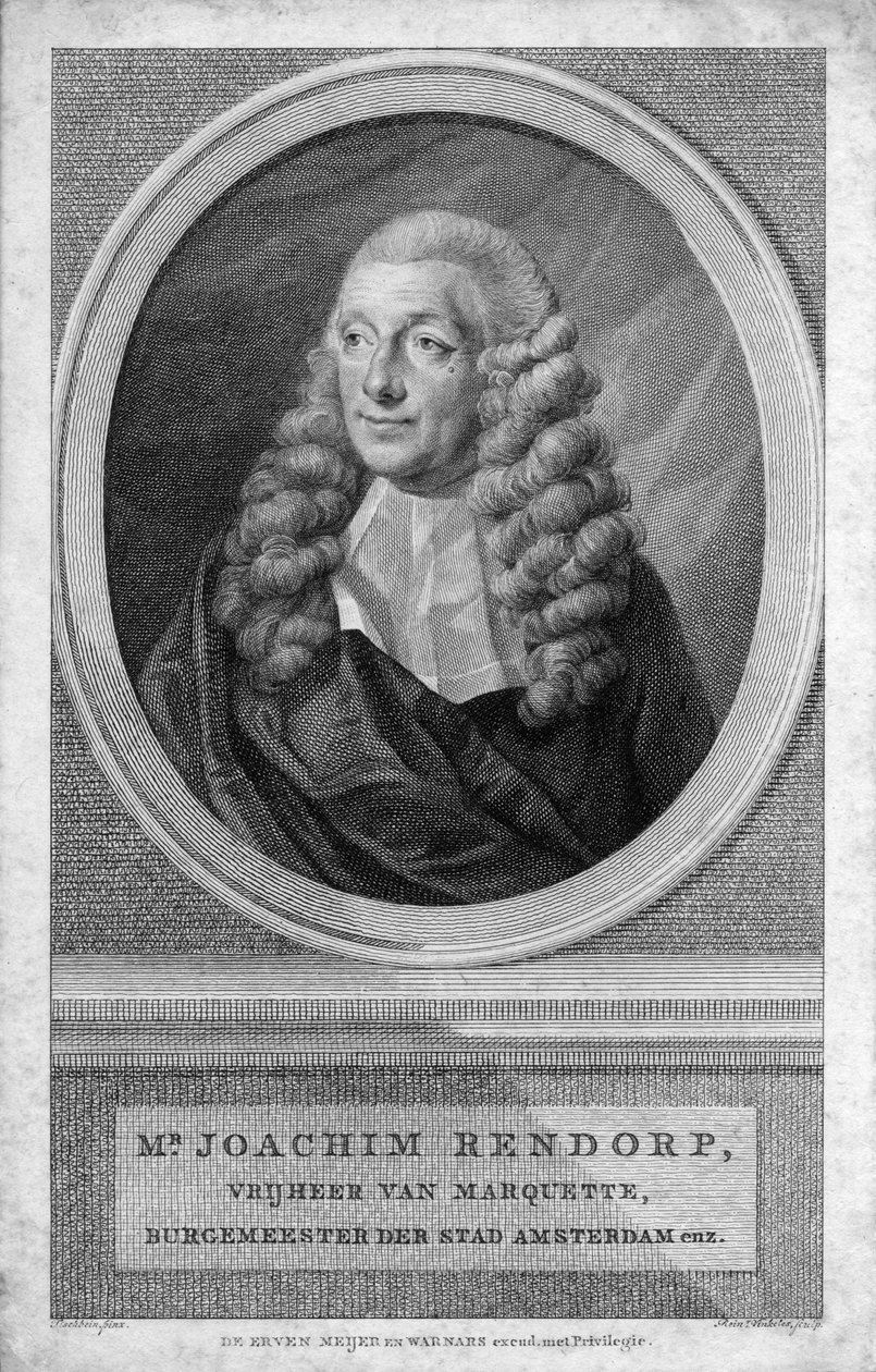 grawerowany portret autorstwa Reinier Vinkeles August