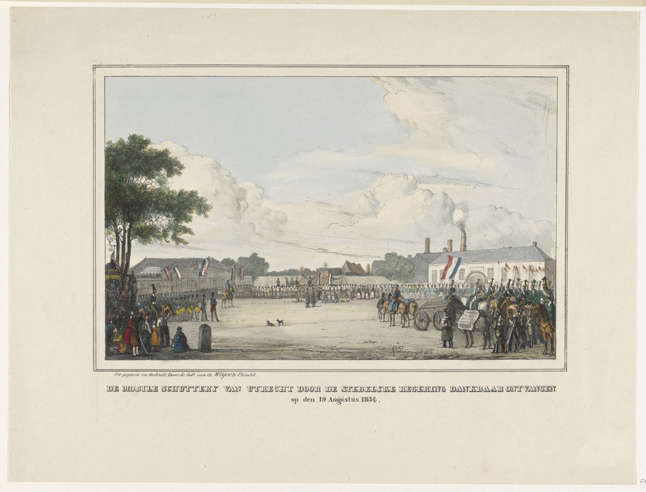 Mobil Gun of Utrecht został z wdzięcznością przyjęty przez władze miejskie. 19 sierpnia 1834 (tytuł na obiekcie) autorstwa Reinier Craeyvanger