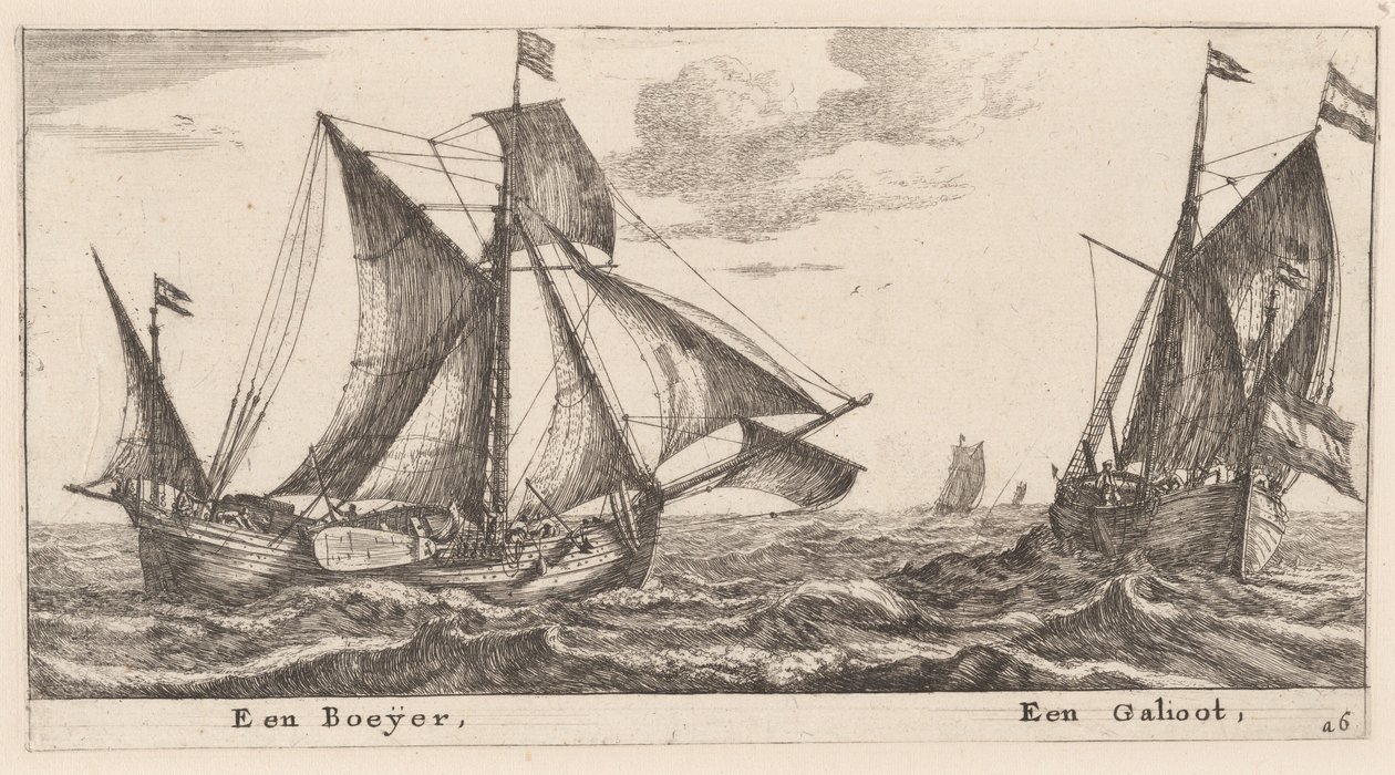 Boeier i Galliot autorstwa Reinier Nooms, called Zeeman
