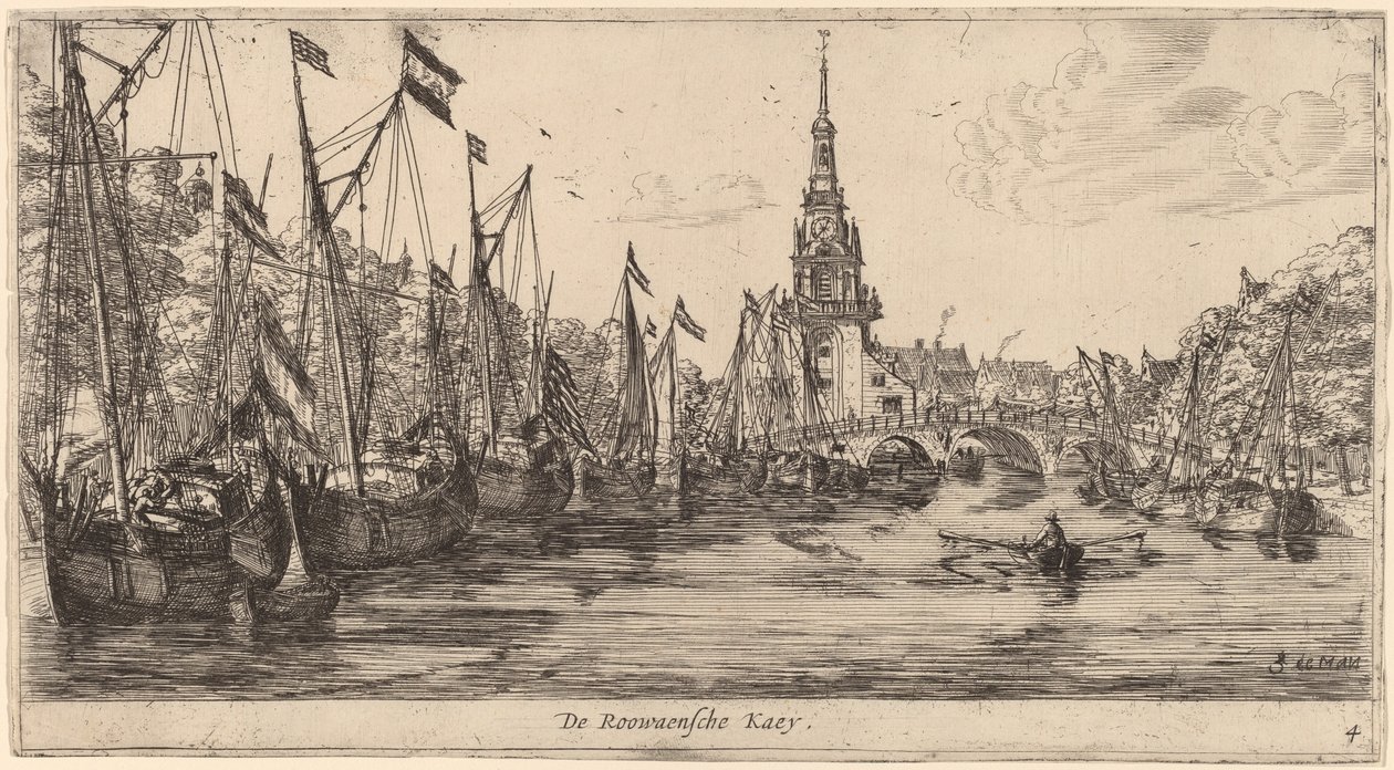 Nabrzeże Roowaensche (De Roowaensche Kaey) autorstwa Reinier Nooms, called Zeeman