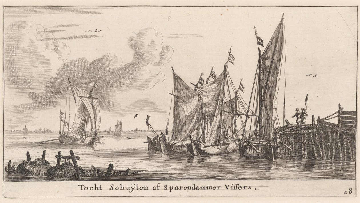 „Tocht Schuiten” lub łodzie rybackie Spaarndam autorstwa Reinier Nooms, called Zeeman