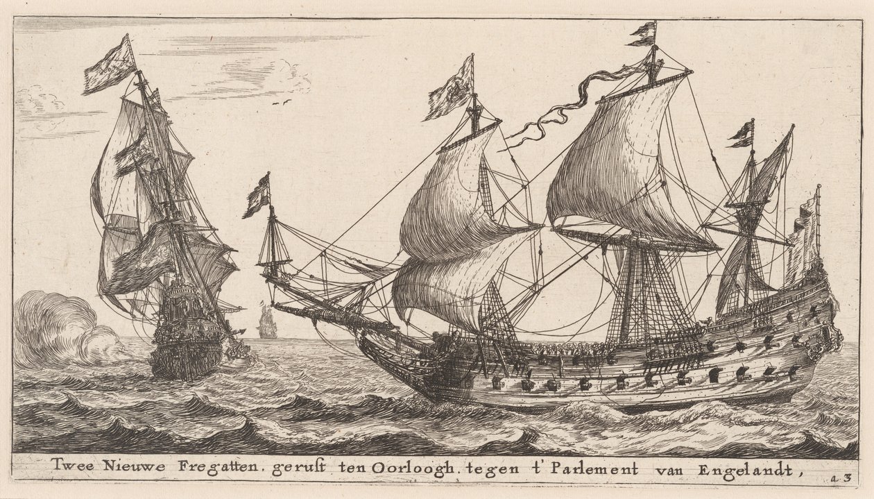 Dwie holenderskie fregaty autorstwa Reinier Nooms, called Zeeman