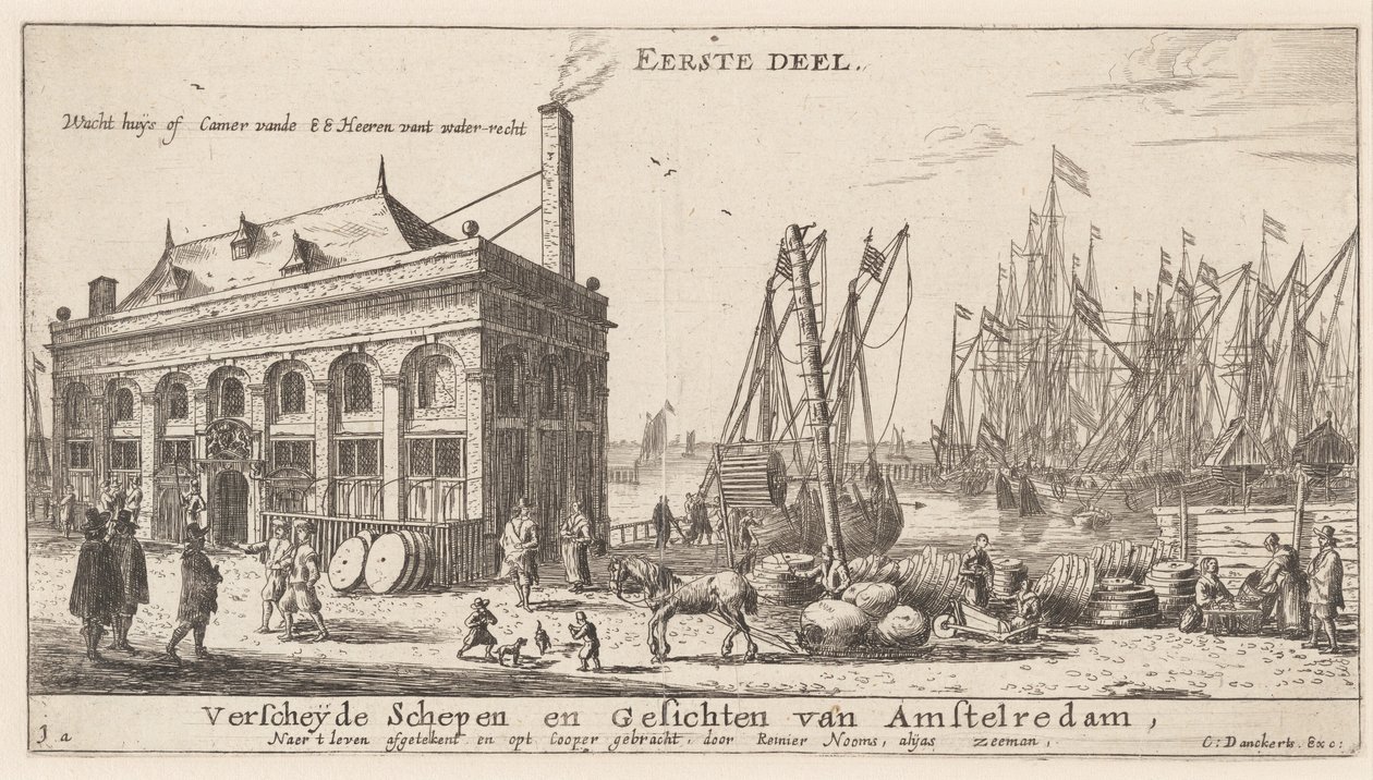 Widok na Port Amsterdam z Urzędem Gospodarki Wodnej (strona tytułowa) autorstwa Reinier Nooms, called Zeeman