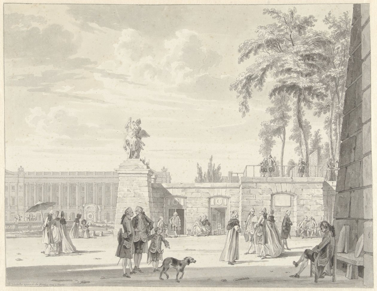 Ogród Tuileries w Paryżu autorstwa Reinier Vinkeles (I)