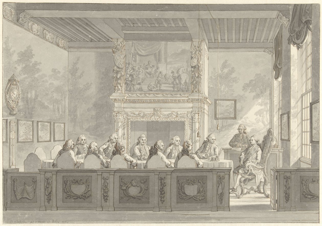 Siedziba księcia Wilhelma V w Kolegium Admiralicji w Amsterdamie autorstwa Reinier Vinkeles (I)