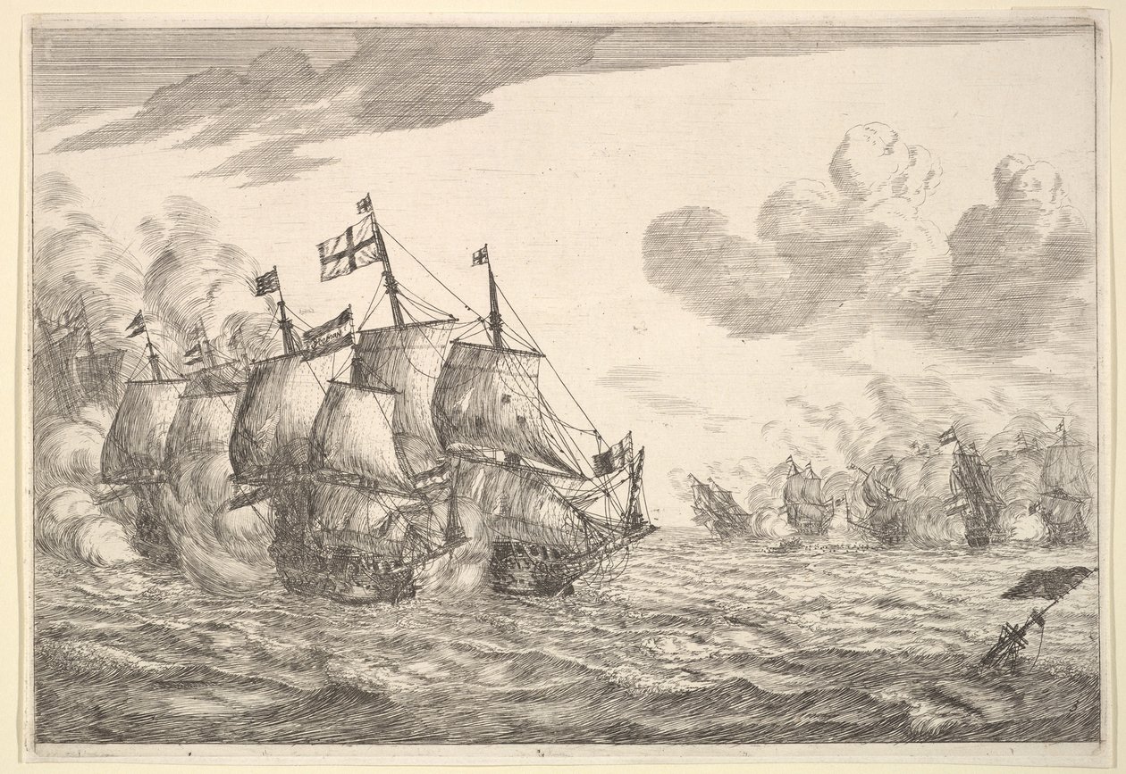Bitwa morska, XVII wiek. autorstwa Reinier Zeeman