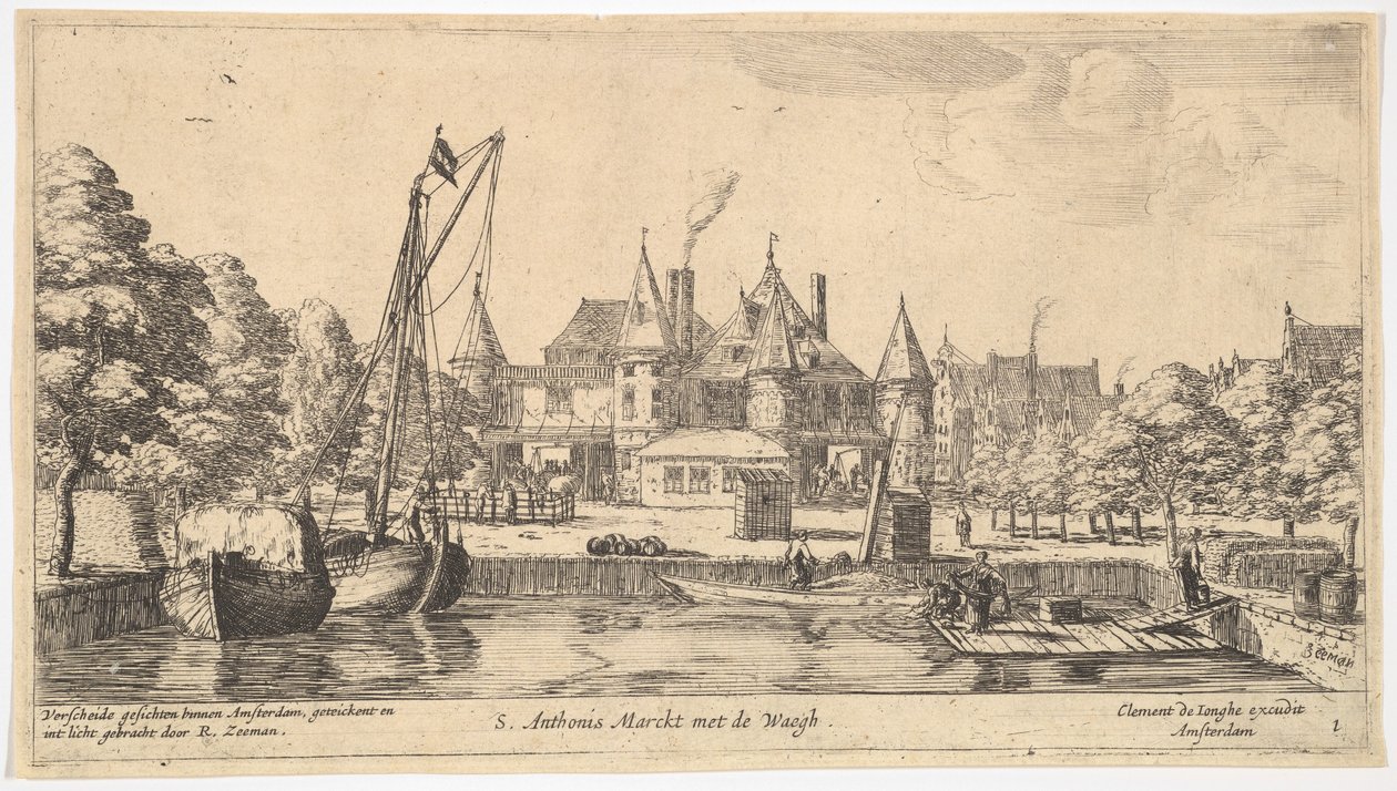 S. Anthonis Marckt z de Waegh, XVII wiek. autorstwa Reinier Zeeman