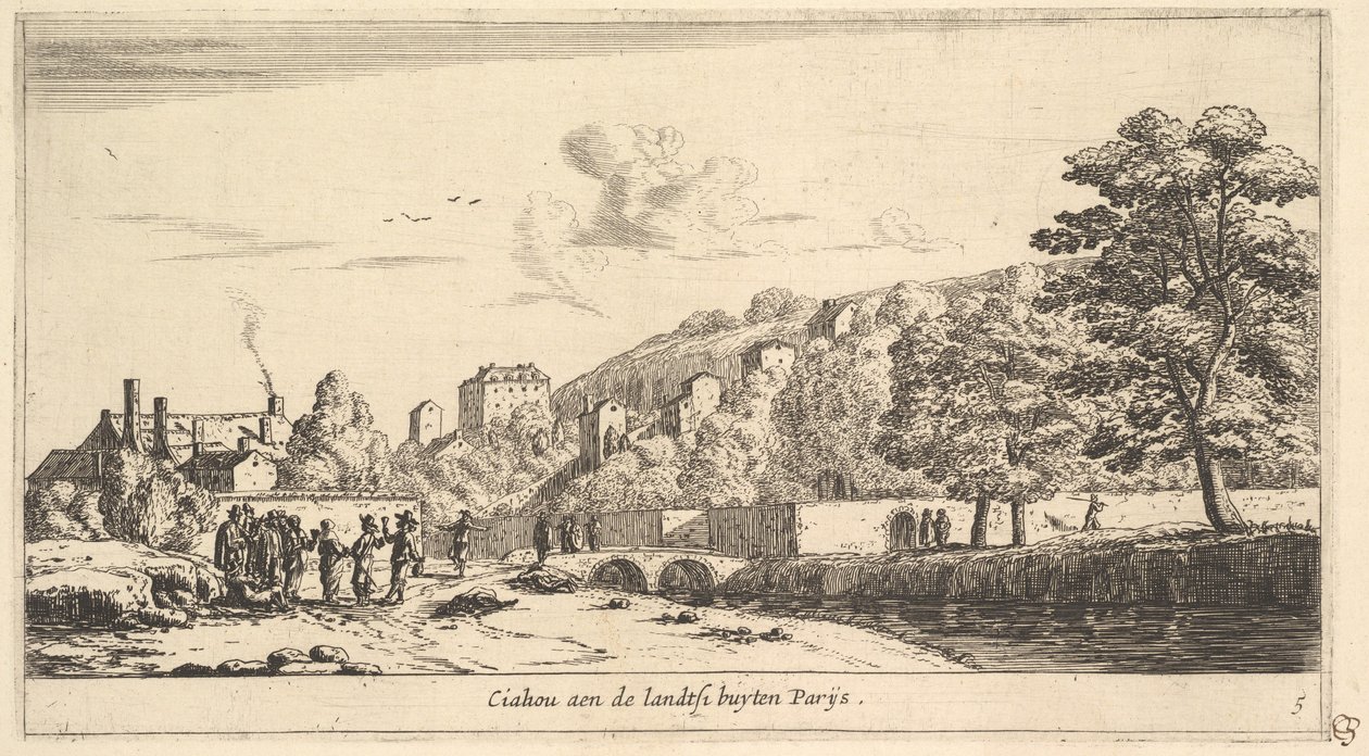 Widok na Chaillot w Paryżu, XVII wiek. autorstwa Reinier Zeeman