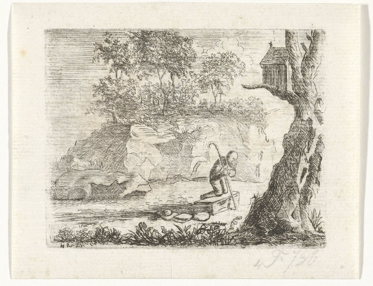 Modlący się pielgrzym autorstwa Reinierus Albertus Ludovicus baron van Isendoorn à Blois