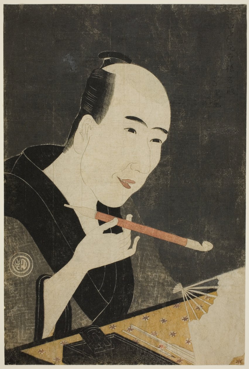 Portret Santo Kyodena, mistrza Kyobashi (Edo hana Kyobashi natori) autorstwa Rekisentei Eiri