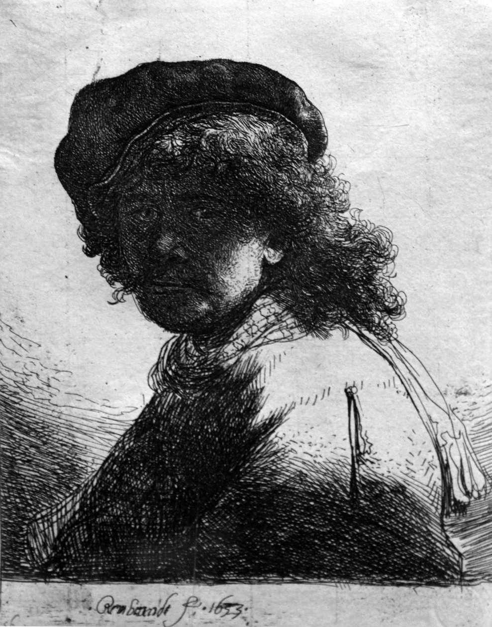 Autoportret z szalikiem autorstwa Rembrandt van Rijn