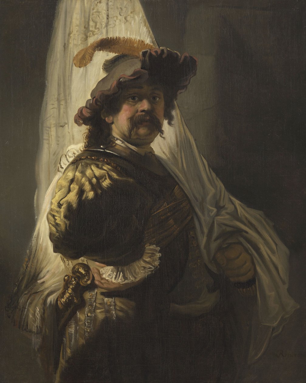 Nosiciel flagi autorstwa Rembrandt van Rijn