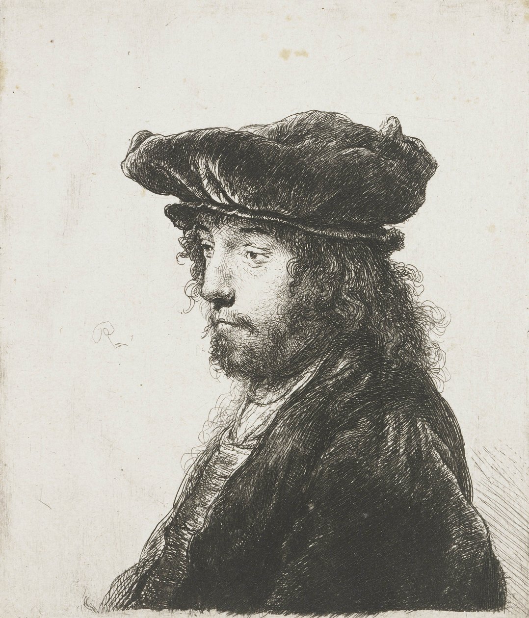 Czwarta głowa orientalna, po Janie Lievensie, 1633-37 autorstwa Rembrandt van Rijn
