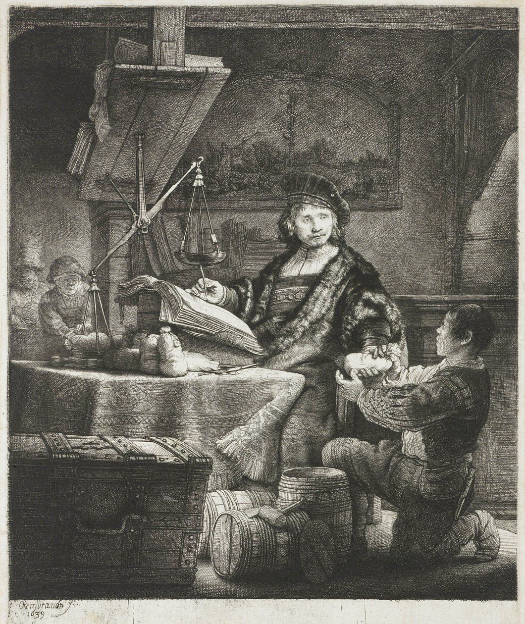 Jan Wtenbogaert, 1639 autorstwa Rembrandt van Rijn