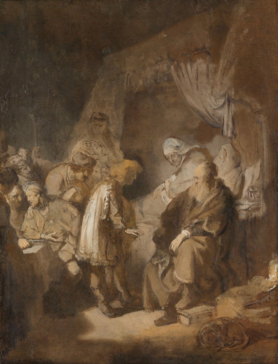 Józef opowiada swoje sny rodzicom i braciom, 1633 autorstwa Rembrandt van Rijn