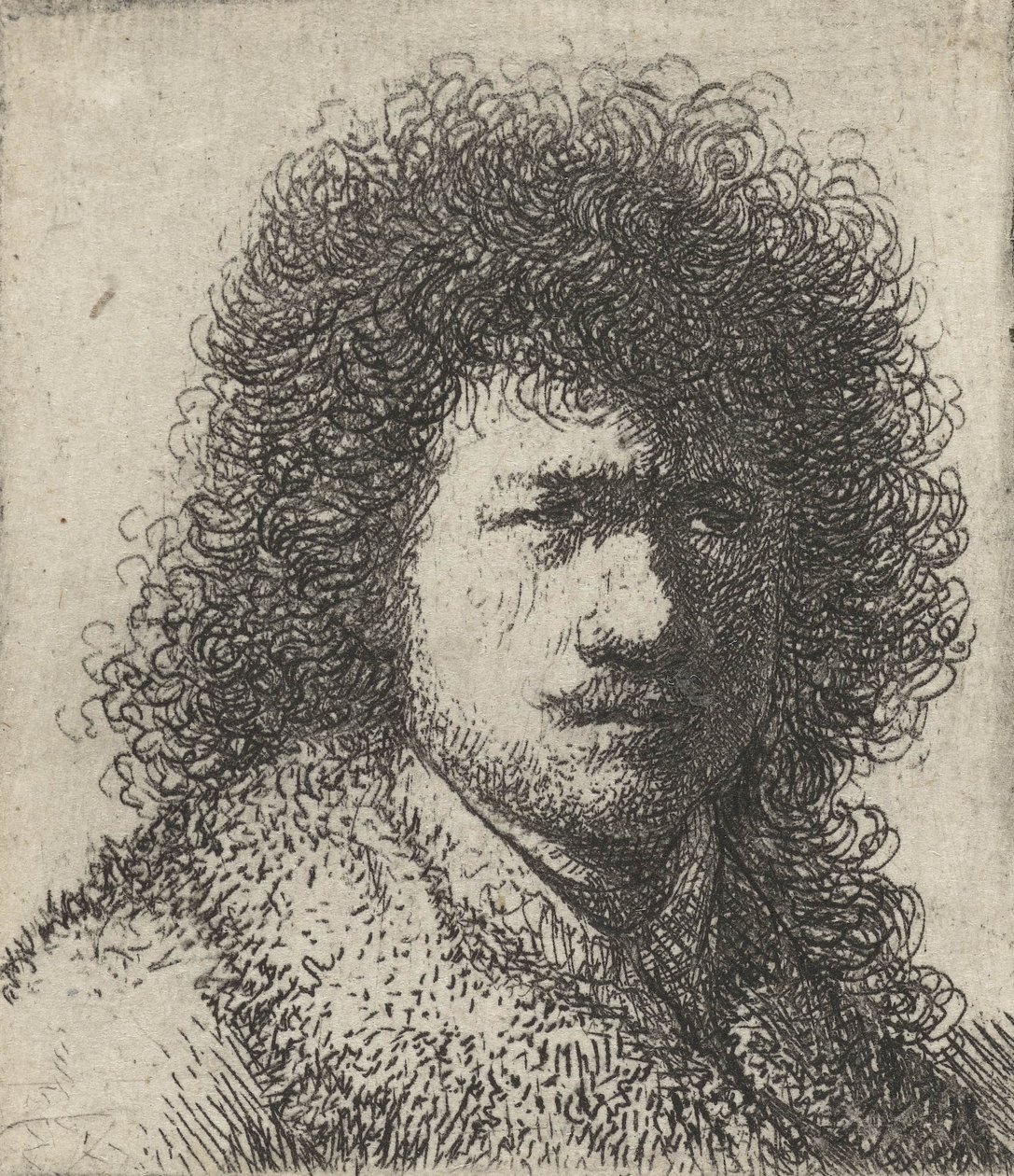 Autoportret z rozczochranymi włosami, 1628-31 autorstwa Rembrandt van Rijn