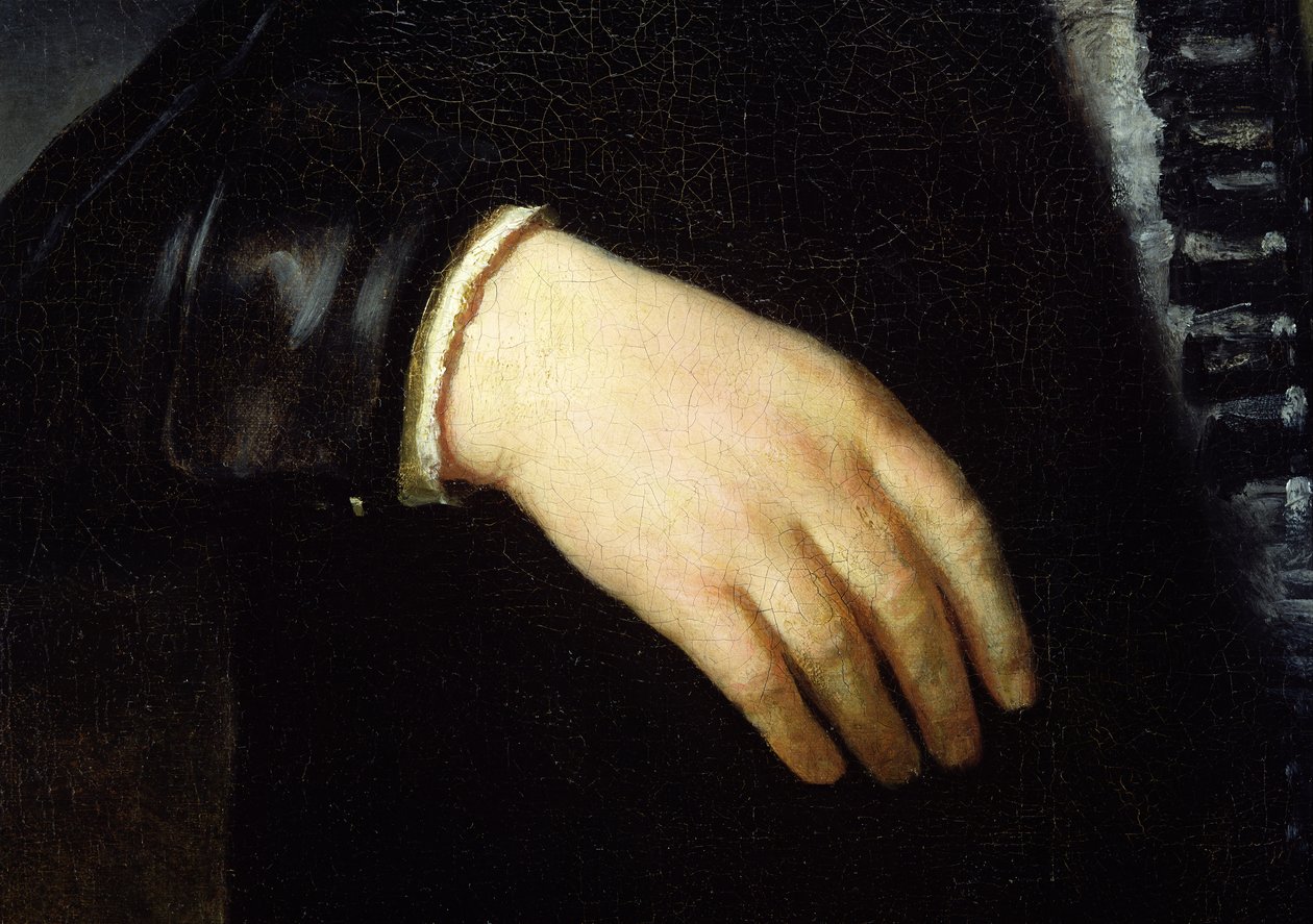 Pełnowymiarowy portret stojącego mężczyzny, 1639 (szczegół) (patrz 242009) autorstwa Rembrandt van Rijn