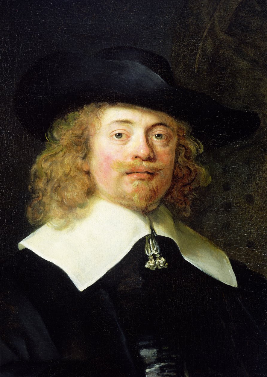 Pełnowymiarowy portret stojącego mężczyzny, 1639 (szczegół) (patrz 242009) autorstwa Rembrandt van Rijn