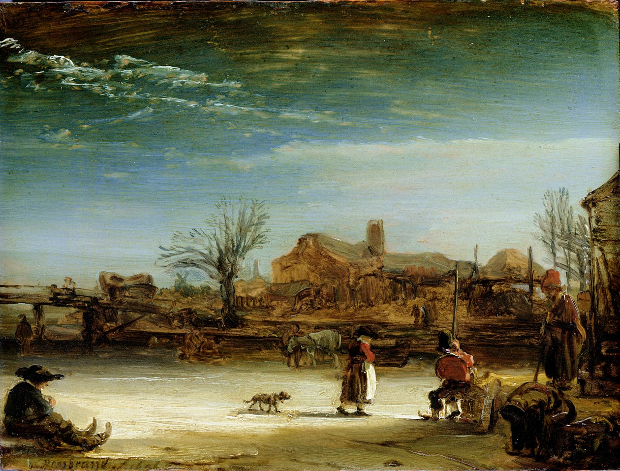 Pejzaż zimowy, 1646 autorstwa Rembrandt van Rijn