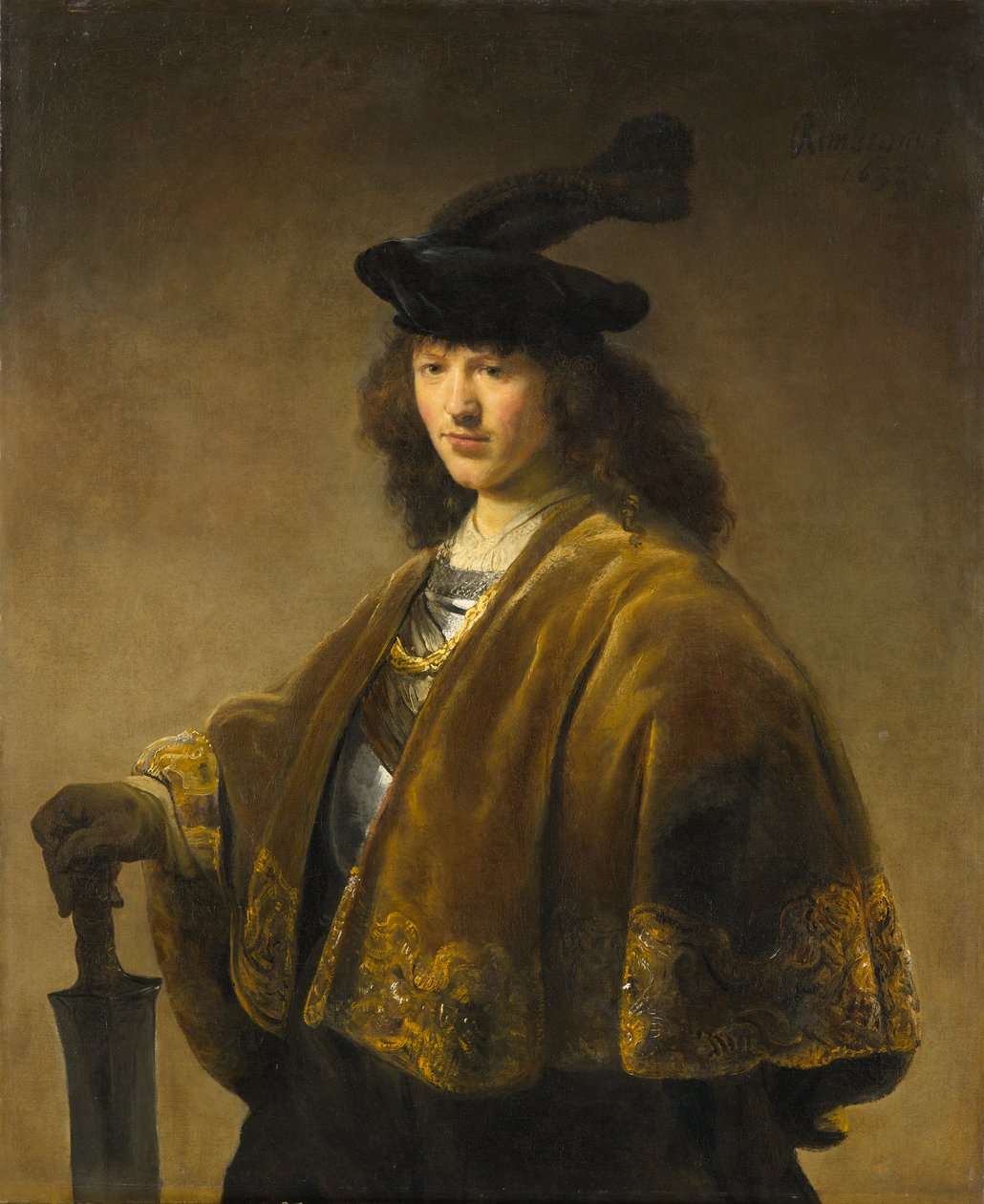 Młody człowiek z mieczem, ok. 1633-1645 autorstwa Rembrandt Harmensz. van Rijn circle of Rembrandt Harmensz. van Rijn circle of
