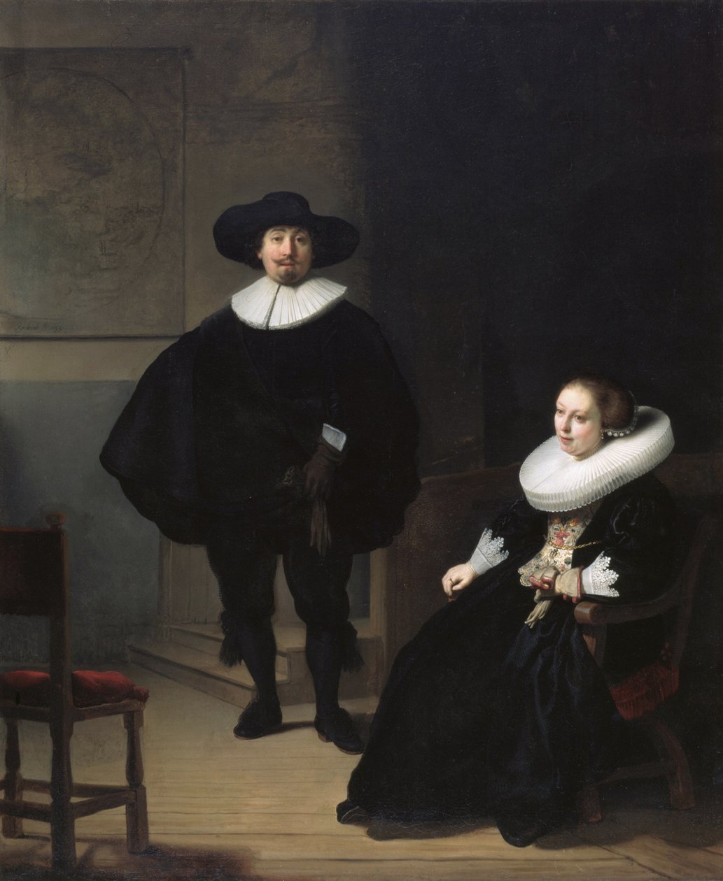 Dama i dżentelmen w czerni autorstwa Rembrandt van Rijn