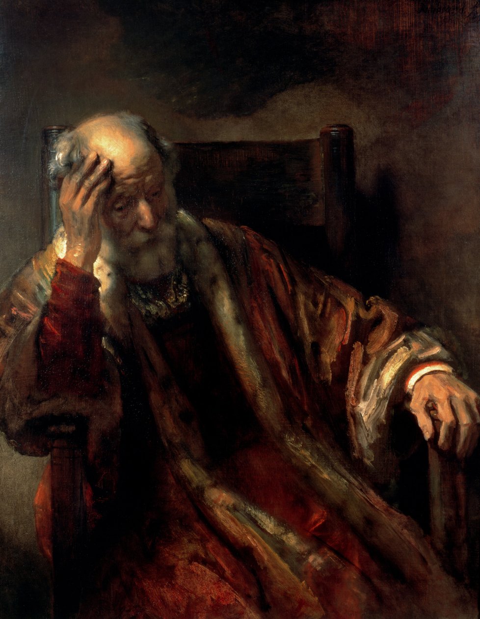 Stary człowiek w fotelu autorstwa Rembrandt van Rijn