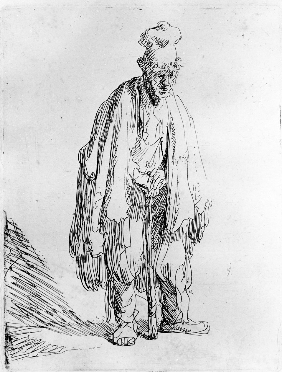 Żebrak w wysokiej czapce, ok. 1630 autorstwa Rembrandt van Rijn