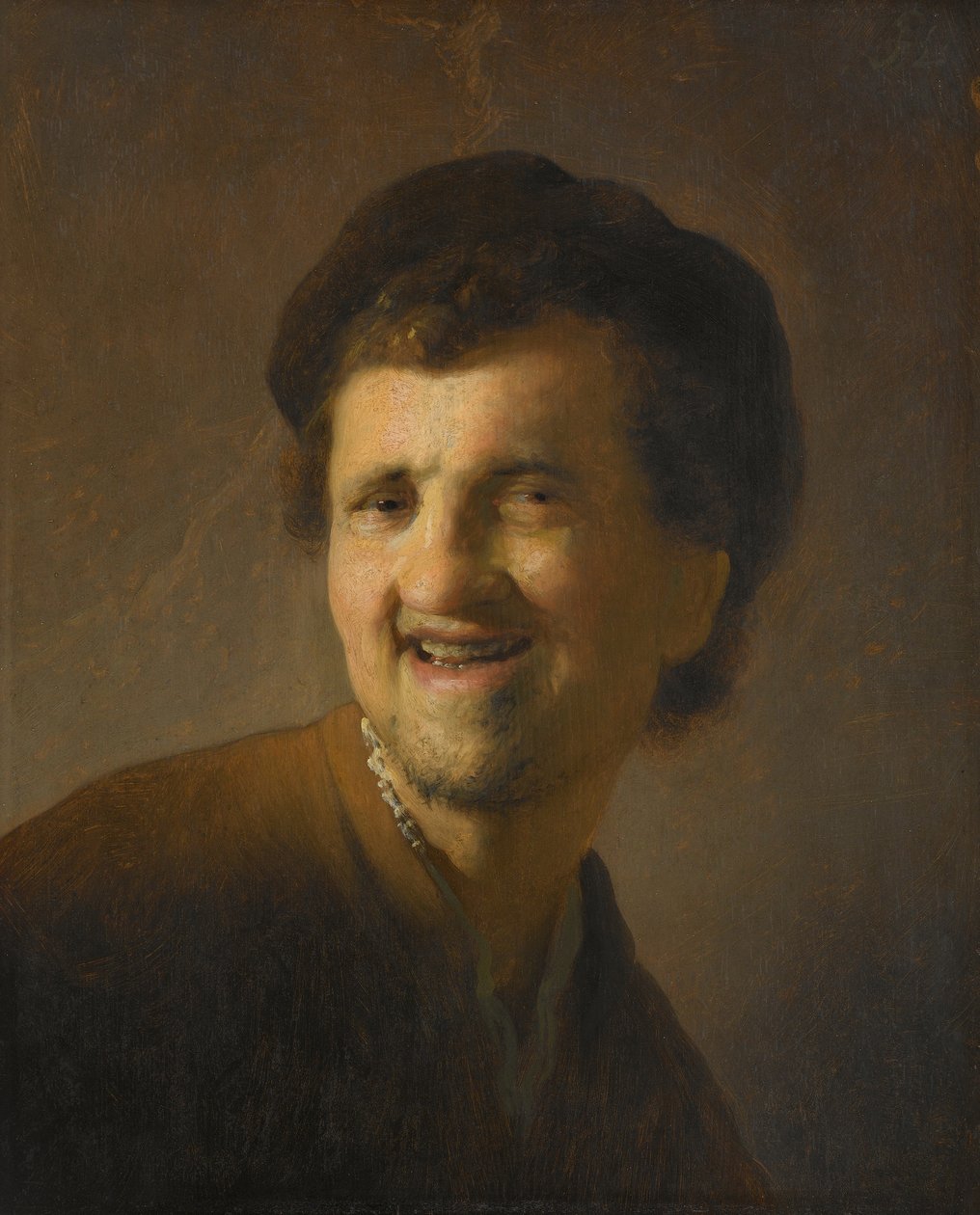 Popiersie uśmiechniętego młodego mężczyzny autorstwa Rembrandt van Rijn