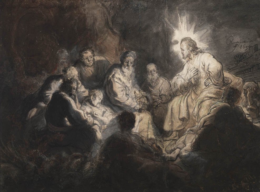Chrystus i Jego uczniowie w ogrodzie Getsemane autorstwa Rembrandt van Rijn