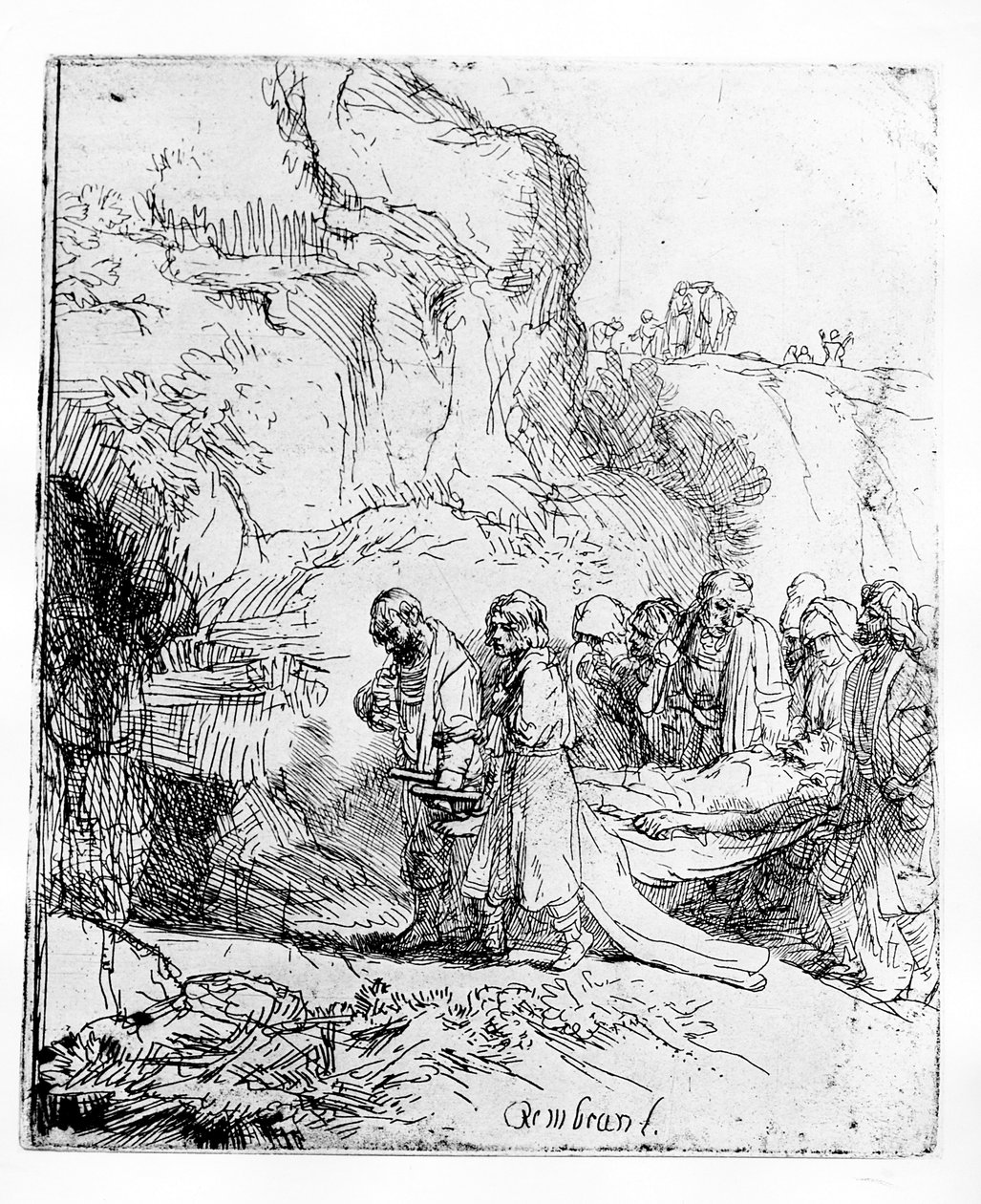 Chrystus zaniesiony do grobu, ok. 1645 autorstwa Rembrandt van Rijn