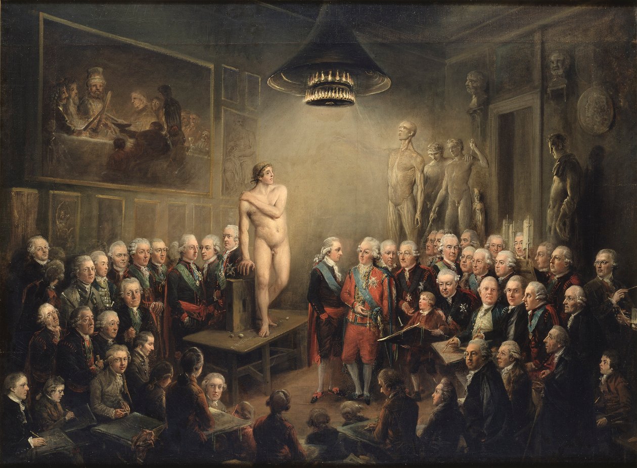 Wizyta Gustawa III w Królewskiej Akademii Sztuk autorstwa Rembrandt van Rijn