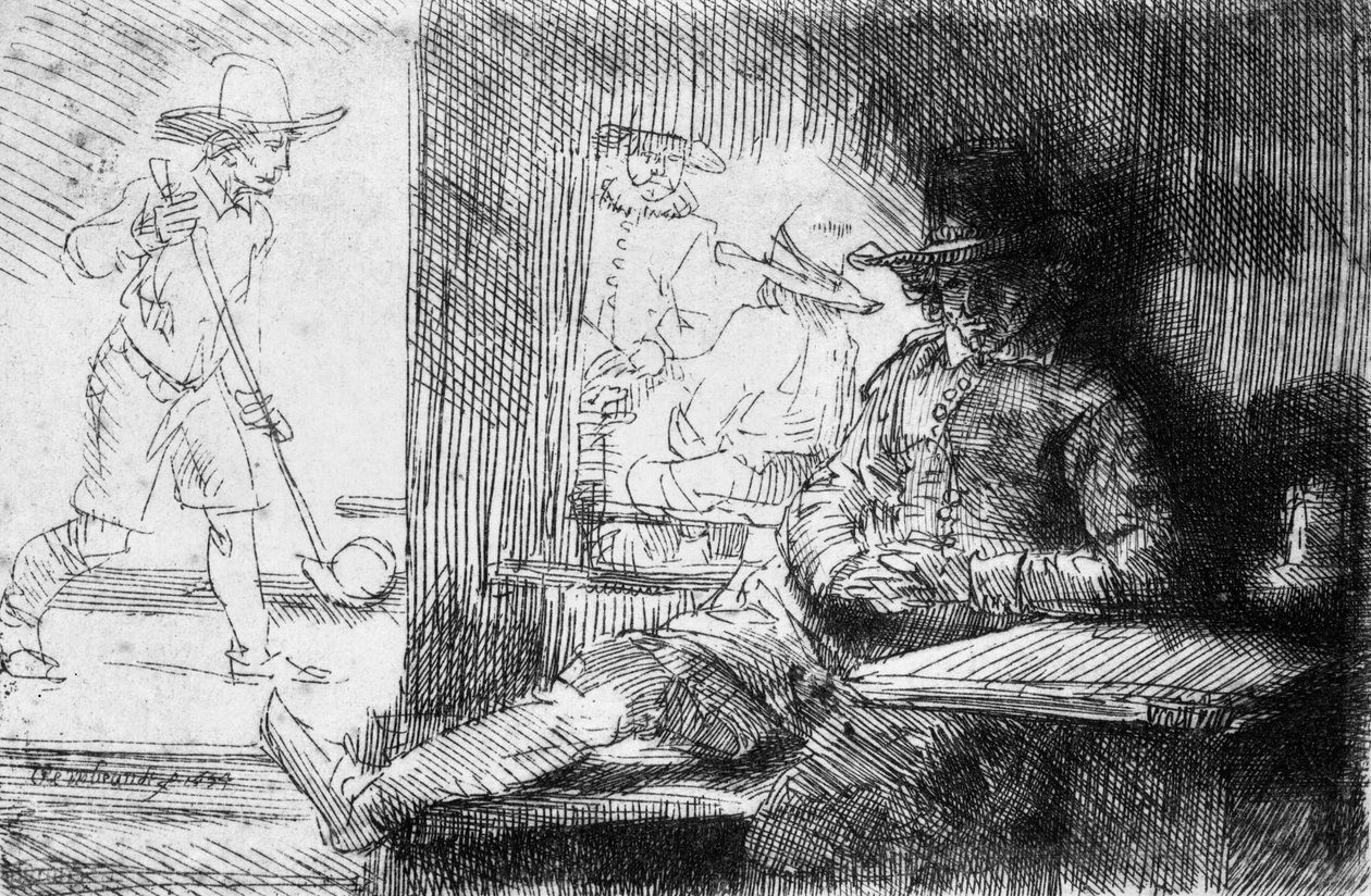Kolfo žaidimas, 1654 m autorstwa Rembrandt van Rijn